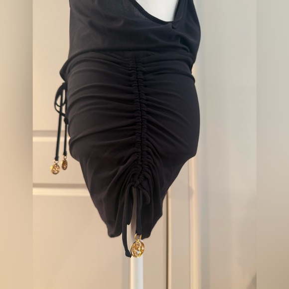 Luli Fama T-back Black V-Neck Mini Swim Cover-Up - Picture 6 of 10